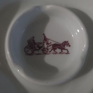 VINTAGE ASHTRAY W HORSE & CARRIAGE  RESTAURANT WARE  SHENANGO CHINA 4"